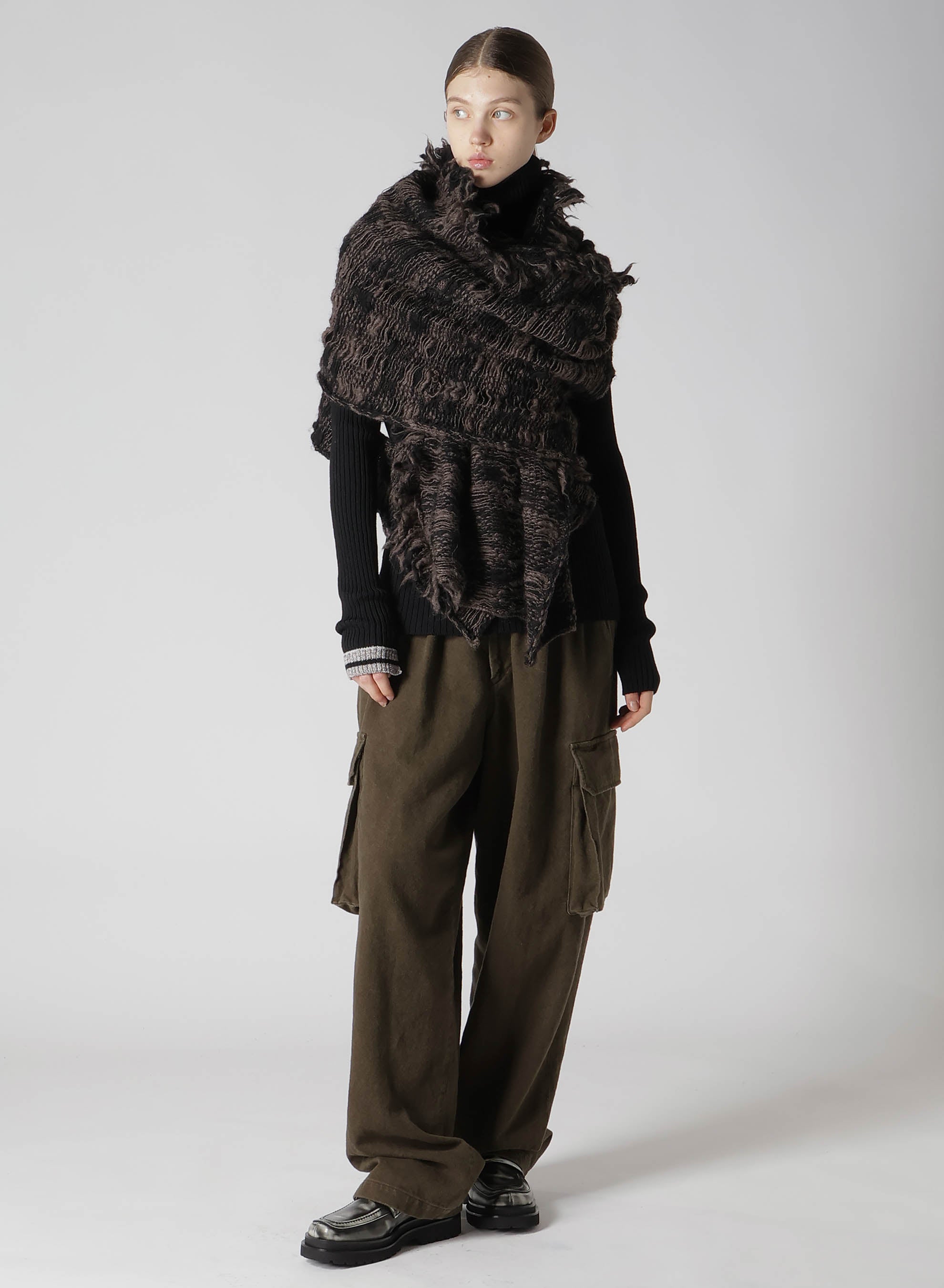 PLAID JACQUARD SCARF WITH SLEEVE HOLES – THE SHOP YOHJI YAMAMOTO