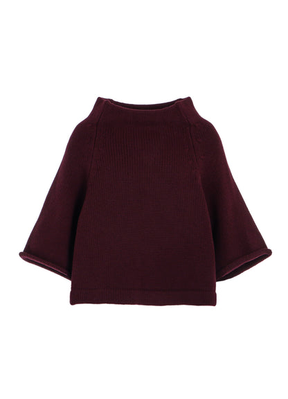 LAMB WOOL JERSEY ROLLED SLEEVE PULLOVER