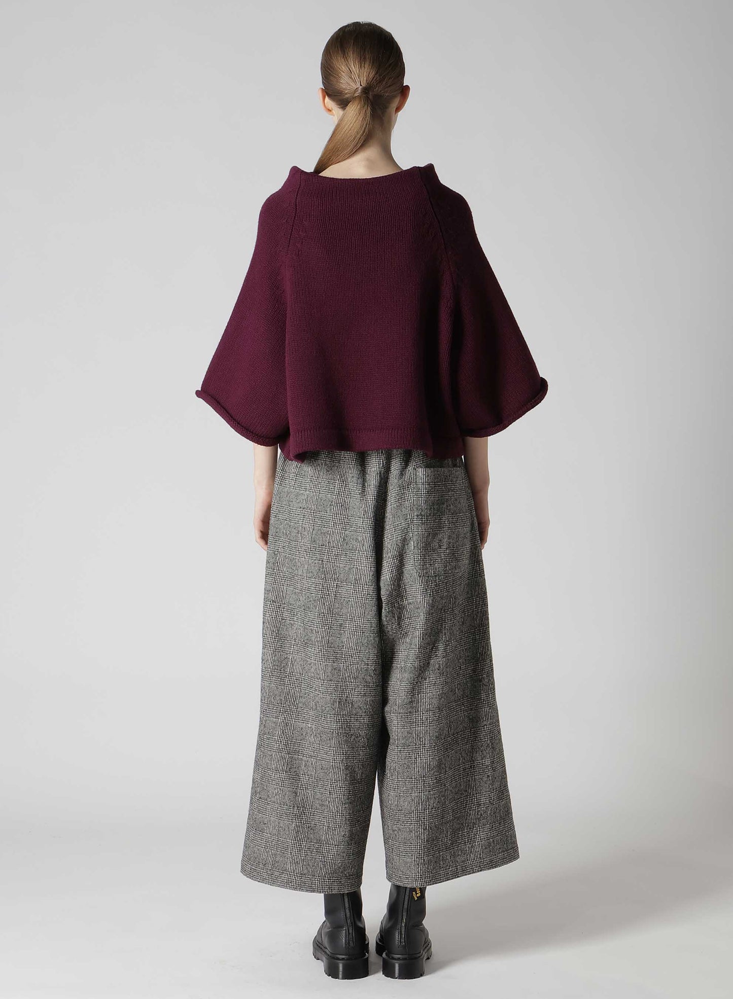 LAMB WOOL JERSEY ROLLED SLEEVE PULLOVER