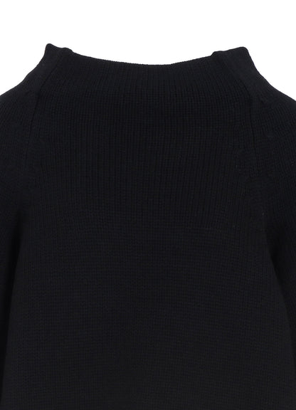 LAMB WOOL JERSEY ROLLED SLEEVE PULLOVER