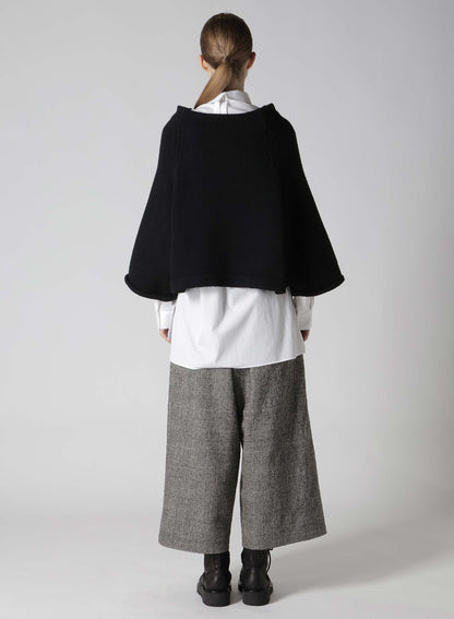 LAMB WOOL JERSEY ROLLED SLEEVE CARDIGAN