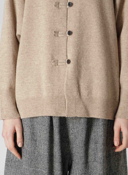 LAMB WOOL JERSEY CHINA BUTTON CARDIGAN