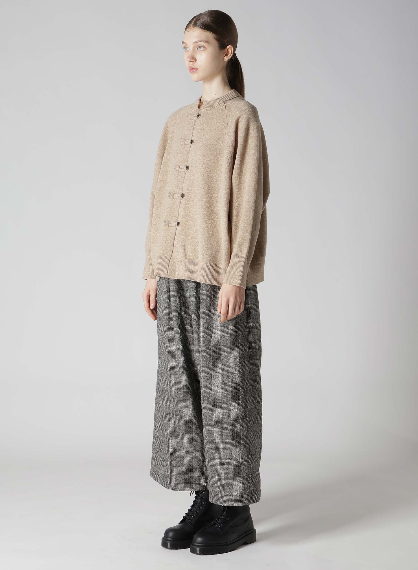 LAMB WOOL JERSEY CHINA BUTTON CARDIGAN