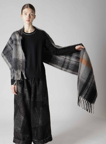 PLAID MOHAIR STOLE