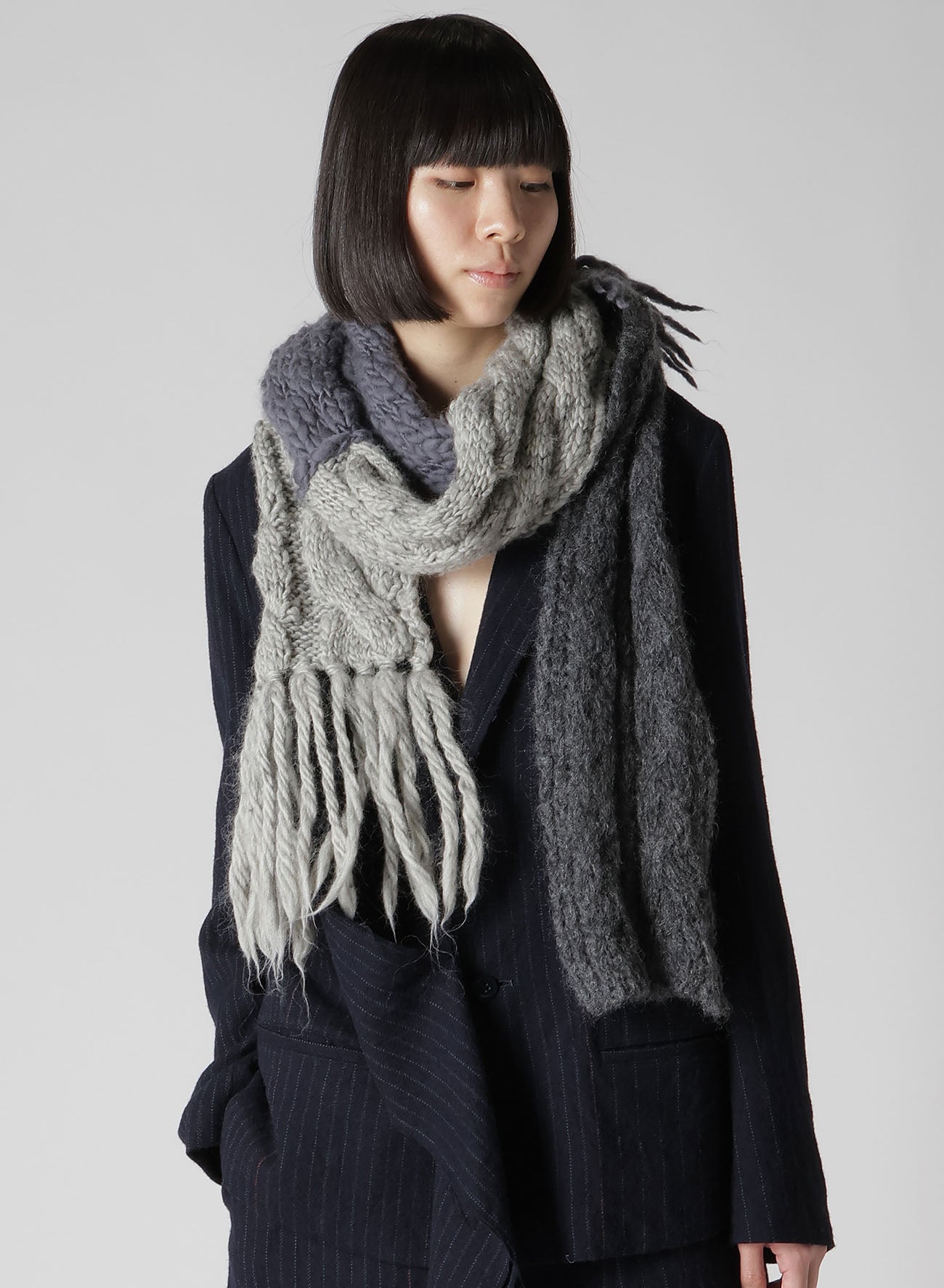 PATCHED KNITTED SCARF