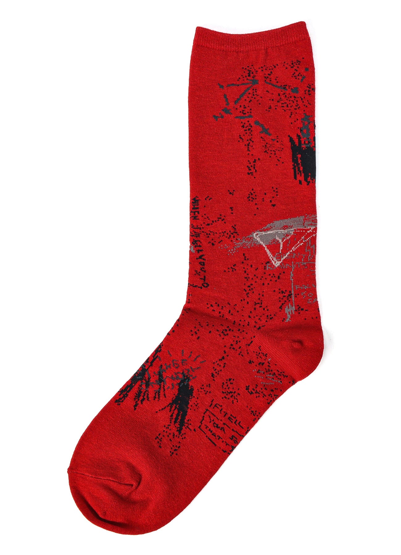 HAND DRAWING CHALK DESIGN JQ MIDDLE SOCKS