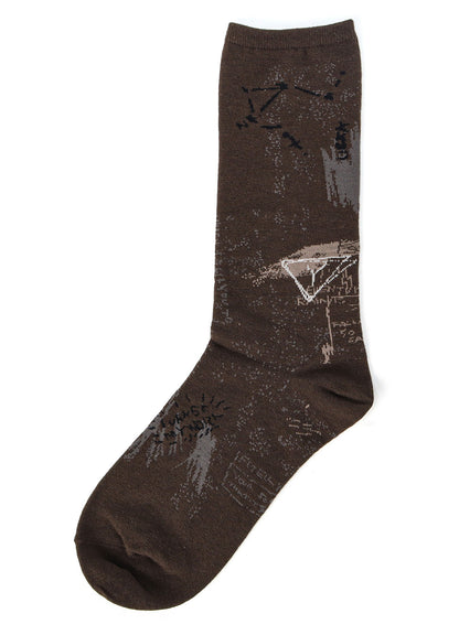 HAND DRAWING CHALK DESIGN JQ MIDDLE SOCKS