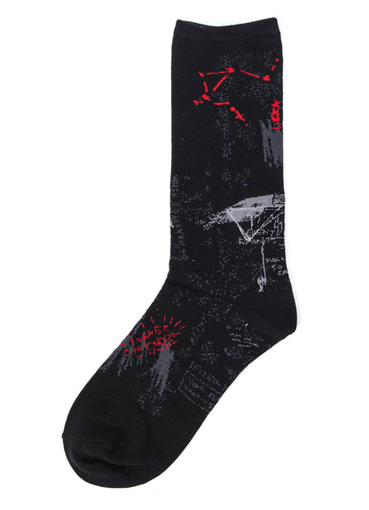 HAND DRAWING CHALK DESIGN JQ MIDDLE SOCKS