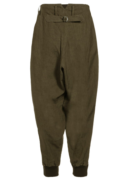 TWILL GARMENT WASH RIB SLEEVE PANTS