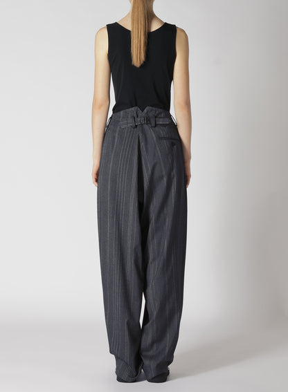 W/RY RANDOM HERRINGBONE DOUBLE TUCK WIDE PANTS