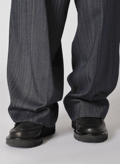 W/RY RANDOM HERRINGBONE DOUBLE TUCK WIDE PANTS