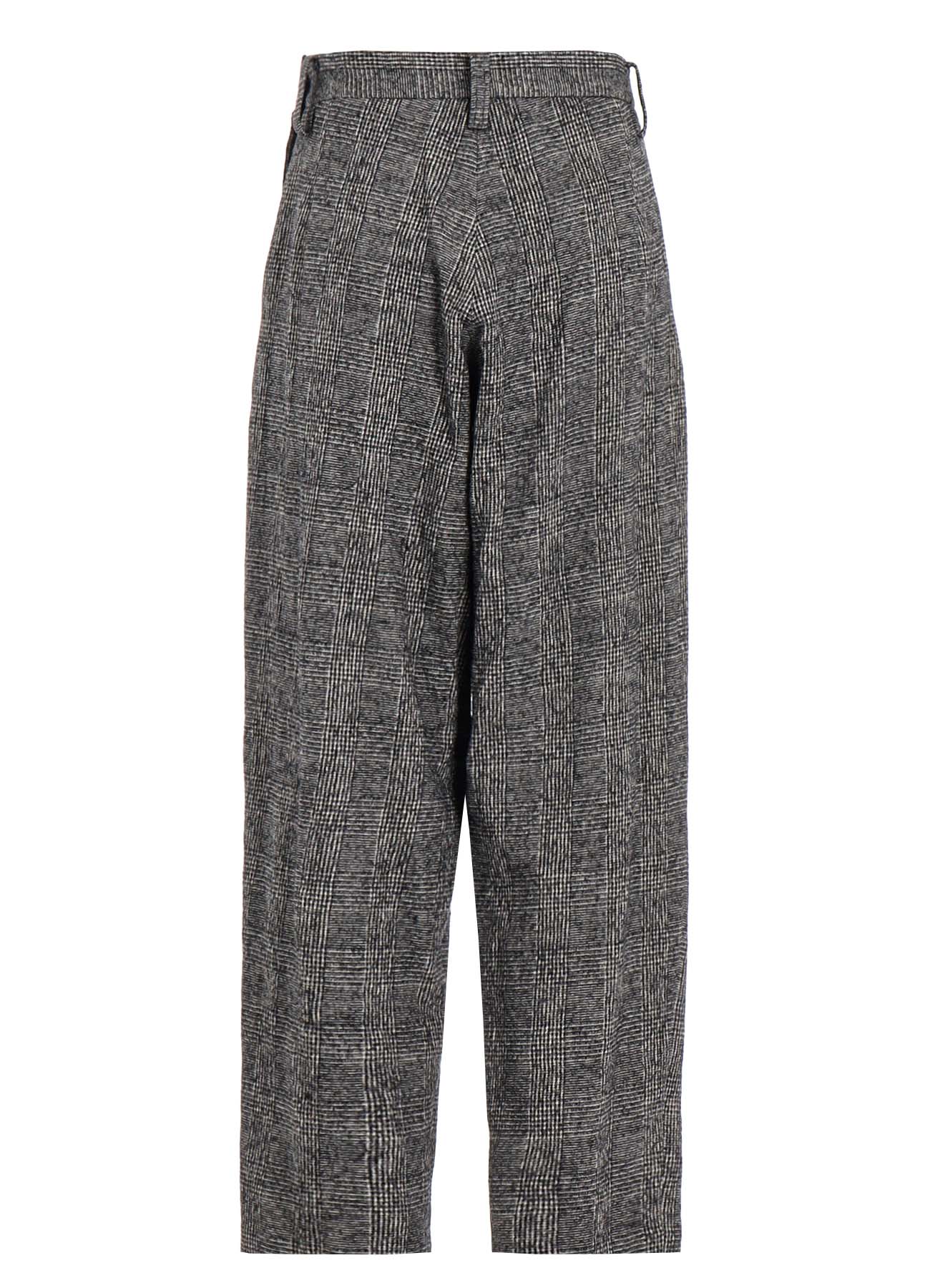 COTTON WOOL GLEN CHECK SIDE OPEN PANTS