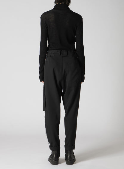 WOOL GABARDINE LEFT SIDE LINED PANTS