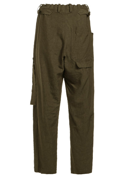 TWILL GARMENT WASH LEFT SIDE LINED PANTS