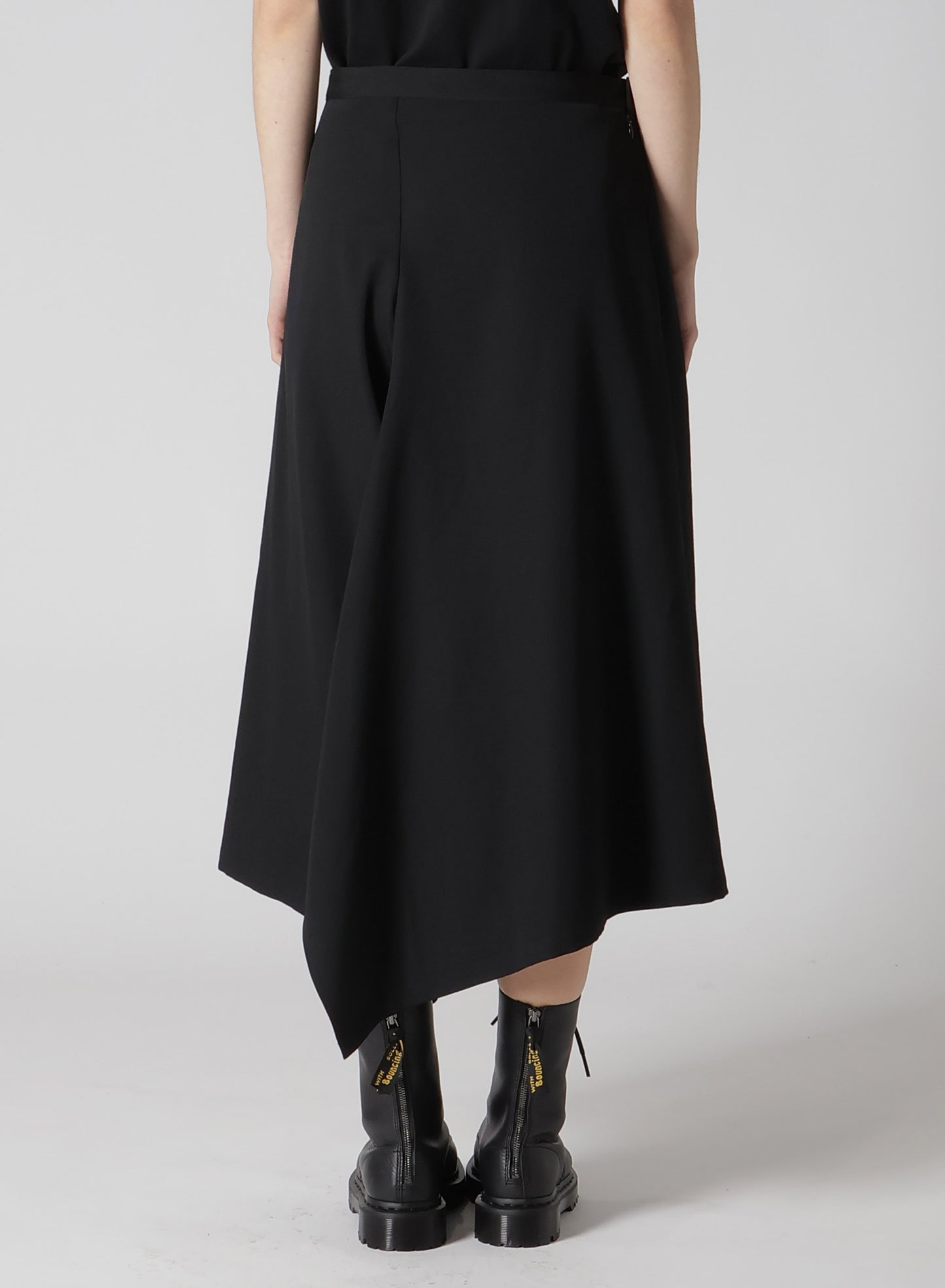 WOOL GABARDINE KA-RIGHT SIDE DOUBLE SKIRT PANTS