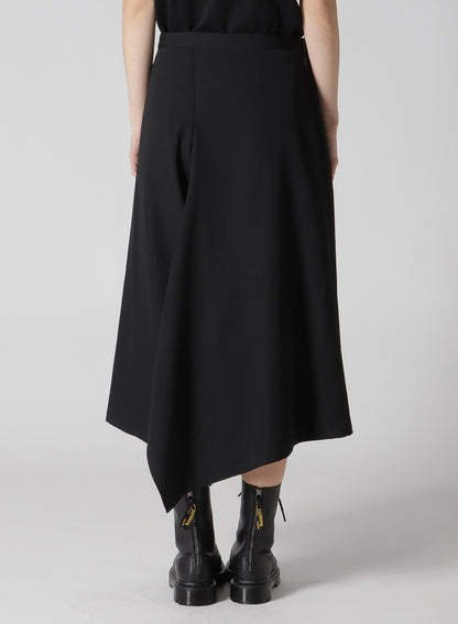 WOOL GABARDINE KA-RIGHT SIDE DOUBLE SKIRT PANTS