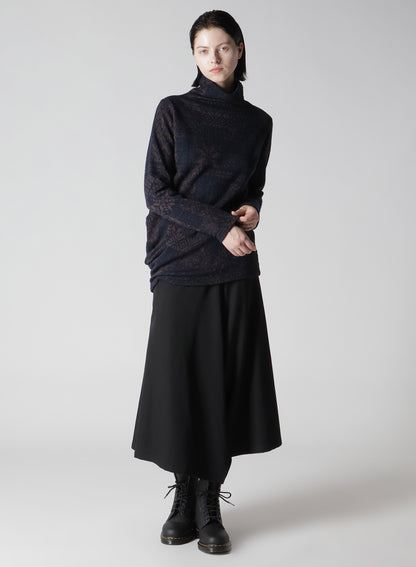 WOOL GABARDINE KA-RIGHT SIDE DOUBLE SKIRT PANTS