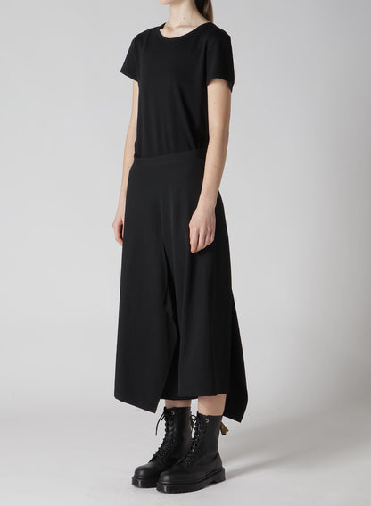 WOOL GABARDINE KA-RIGHT SIDE DOUBLE SKIRT PANTS