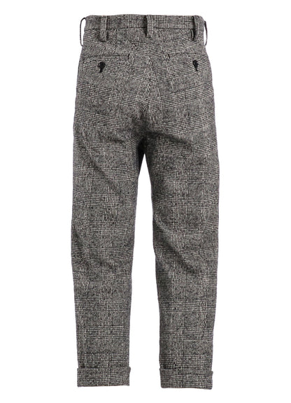 COTTON WOOL GLEN CHECK MACKIN SLIM PANTS