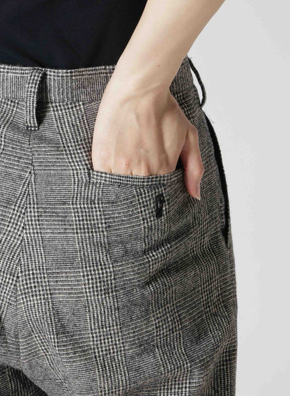 COTTON WOOL GLEN CHECK MACKIN SLIM PANTS