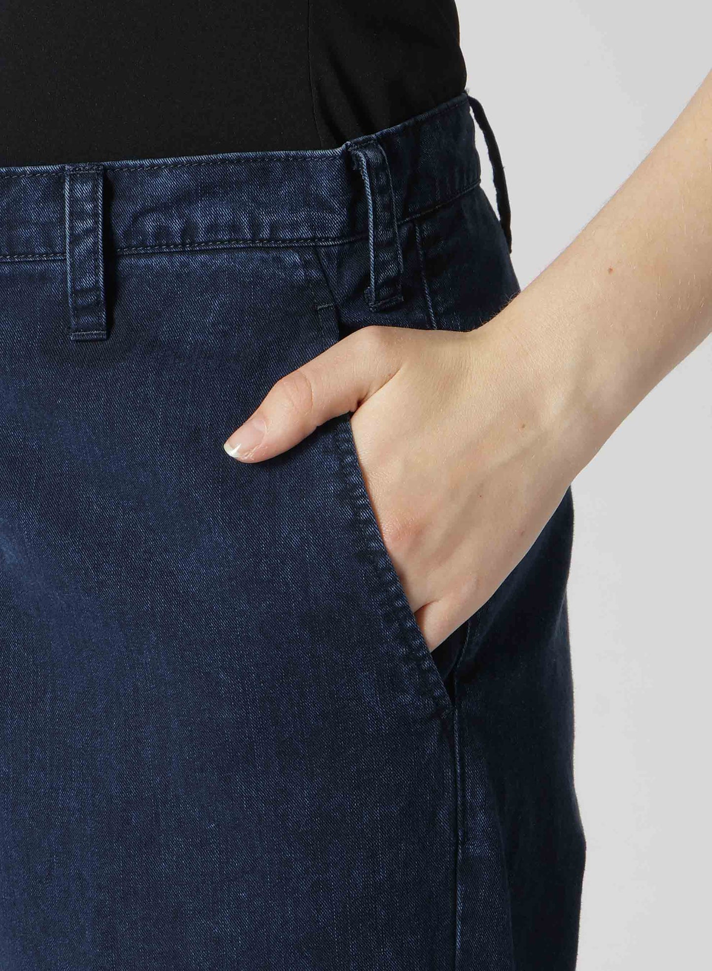 8OZ CE/C/ DENIM CUFFED SLIM HEM PANTS