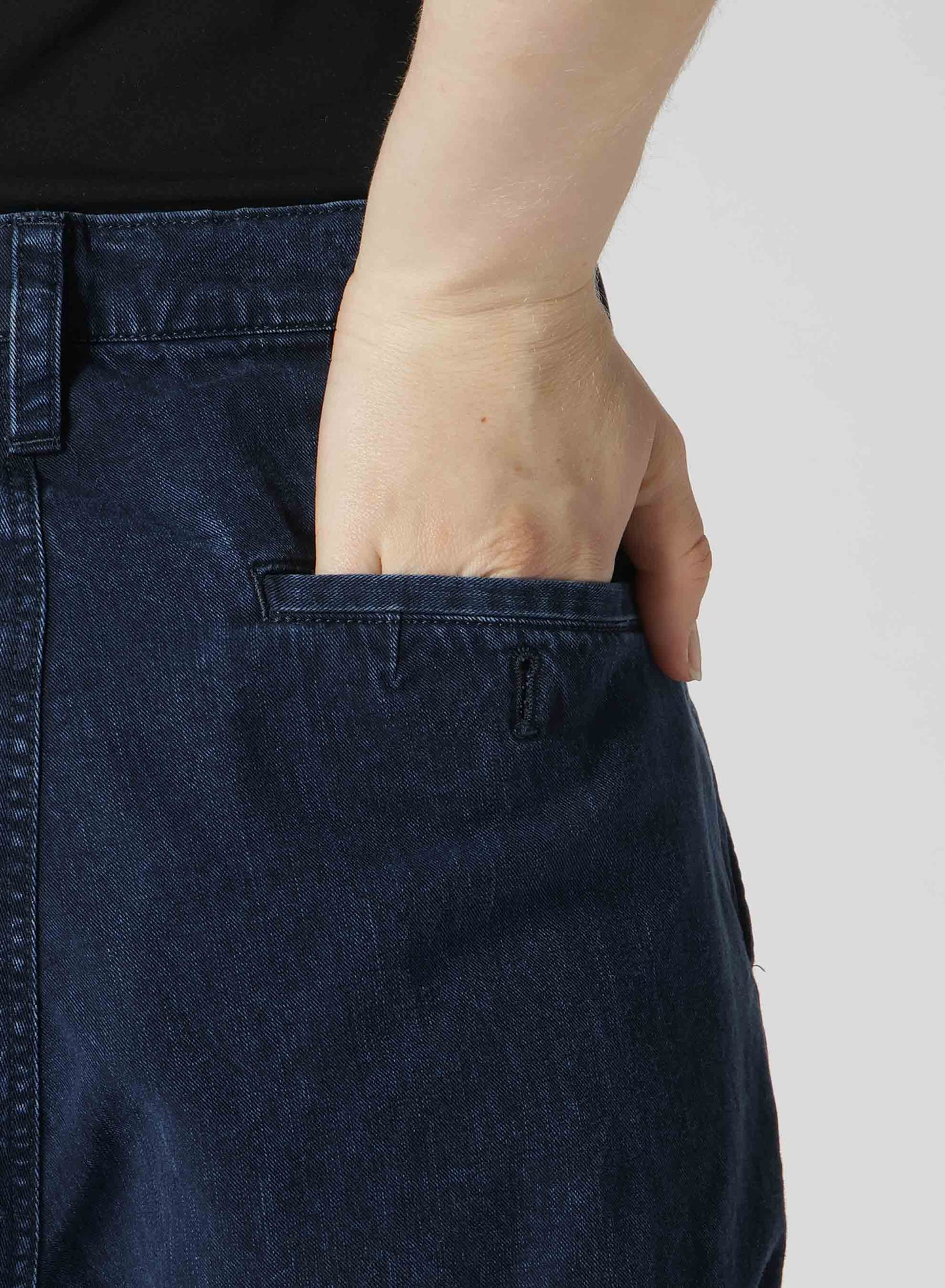 8OZ CE/C/ DENIM CUFFED SLIM HEM PANTS