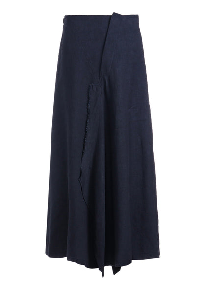 TWILL GARMENT WASH LEFT SIDE PATCH SKIRT PANTS