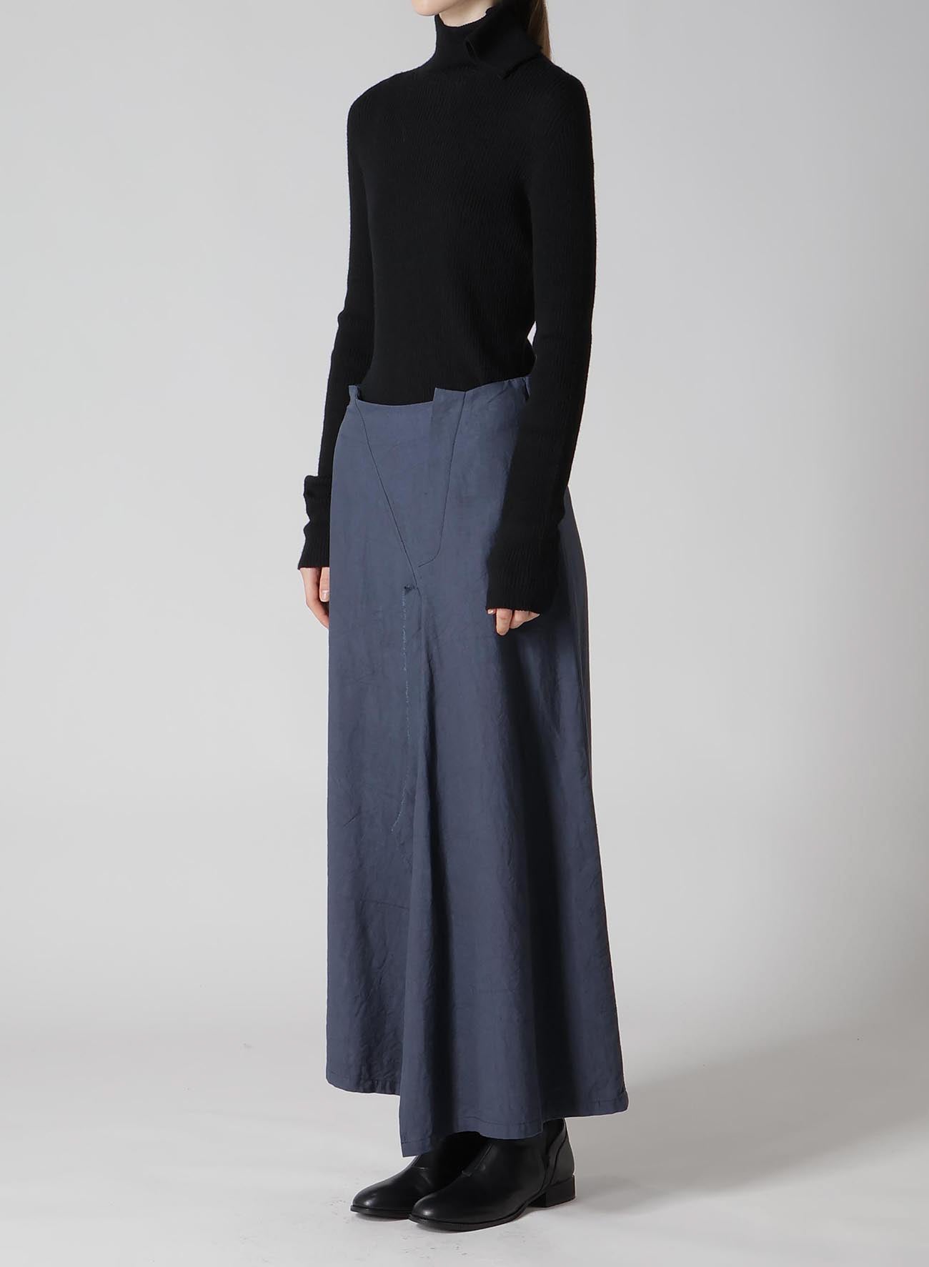 TWILL GARMENT WASH LEFT SIDE PATCH SKIRT PANTS