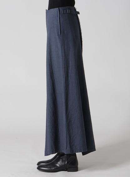 TWILL GARMENT WASH LEFT SIDE PATCH SKIRT PANTS