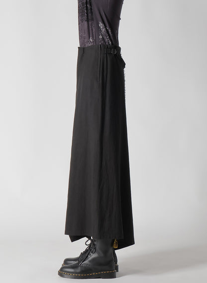 TWILL GARMENT WASH LEFT SIDE PATCH SKIRT PANTS