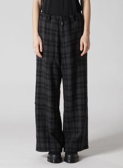 W/ CHECK RED STITCH LONG STRAIGHT PANTS