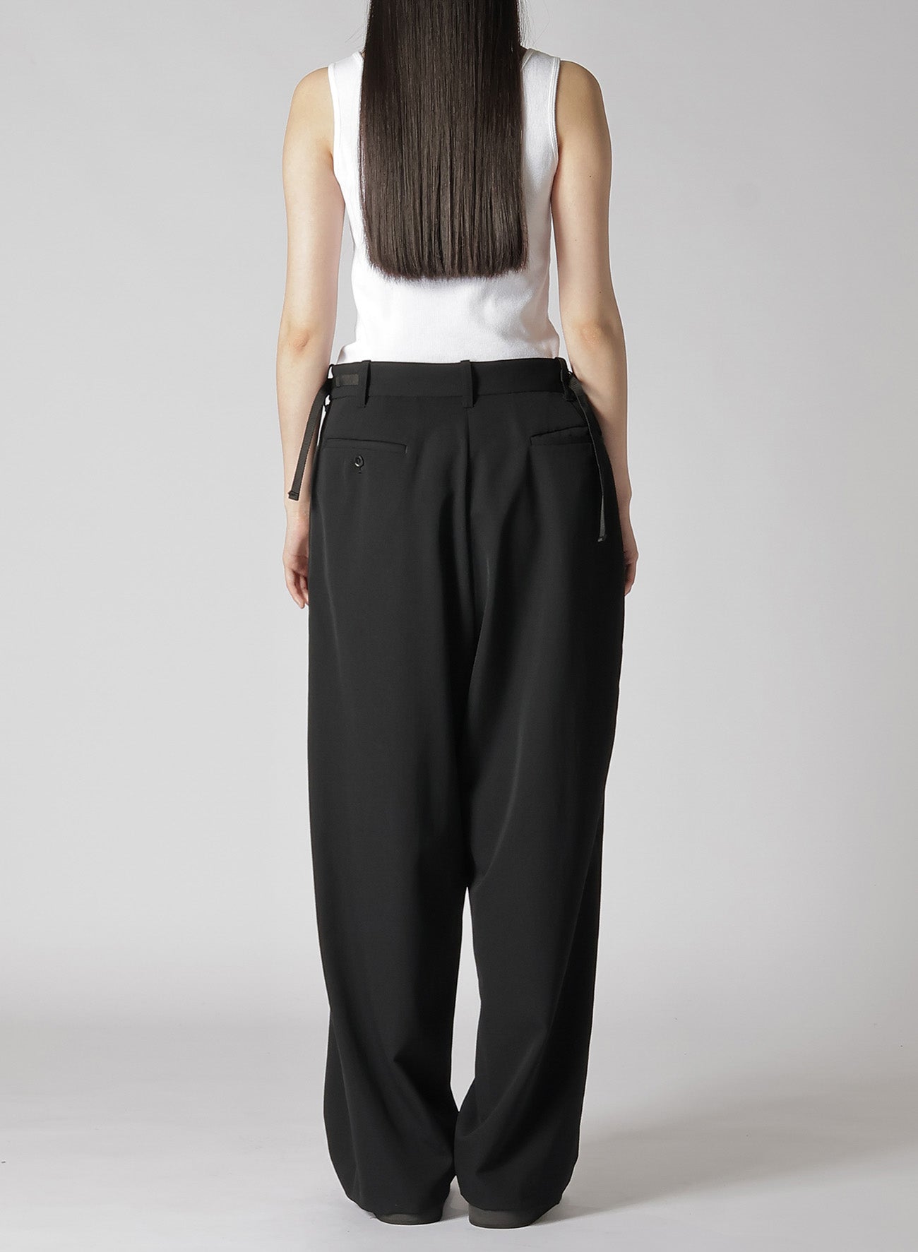 HIGH TWISTED WASHER WOOL GABARDINE SAROUEL PANTS