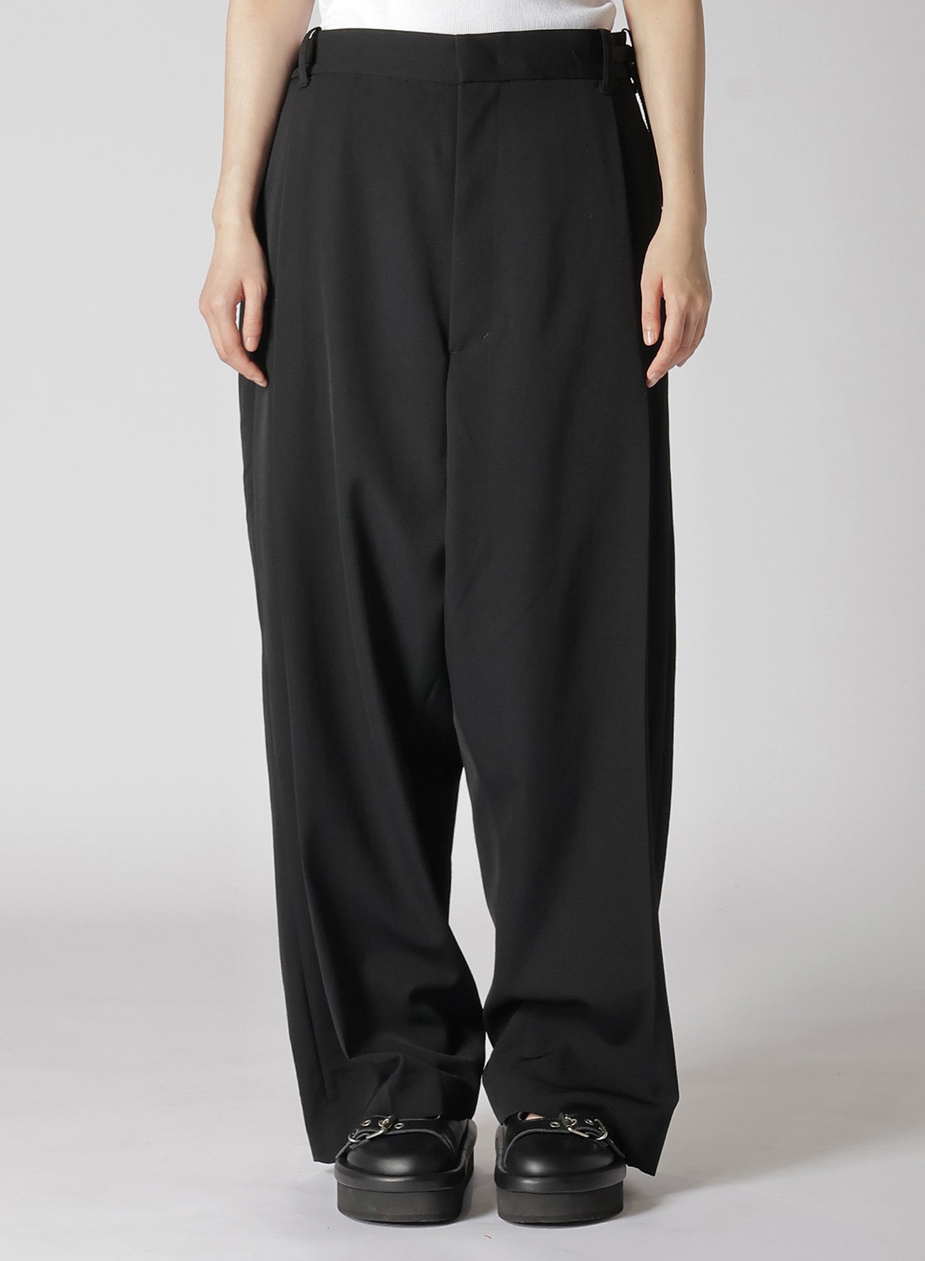 HIGH TWISTED WASHER WOOL GABARDINE SAROUEL PANTS