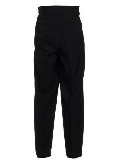 HIGH TWISTED WASHER WOOL GABARDINE FRONT TUCK PANTS