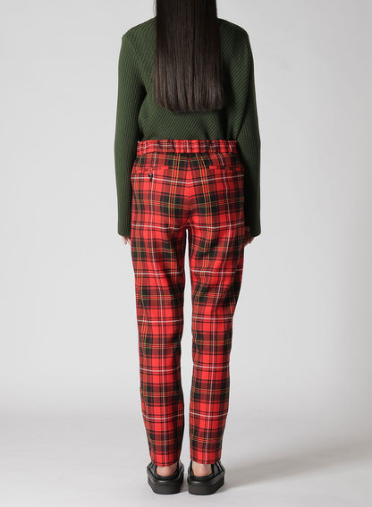 TARTAN CHECK PATCHWORK PANTS