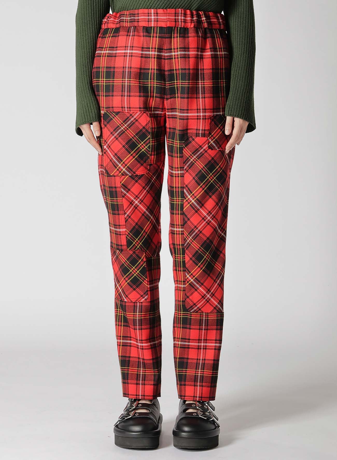 TARTAN CHECK PATCHWORK PANTS