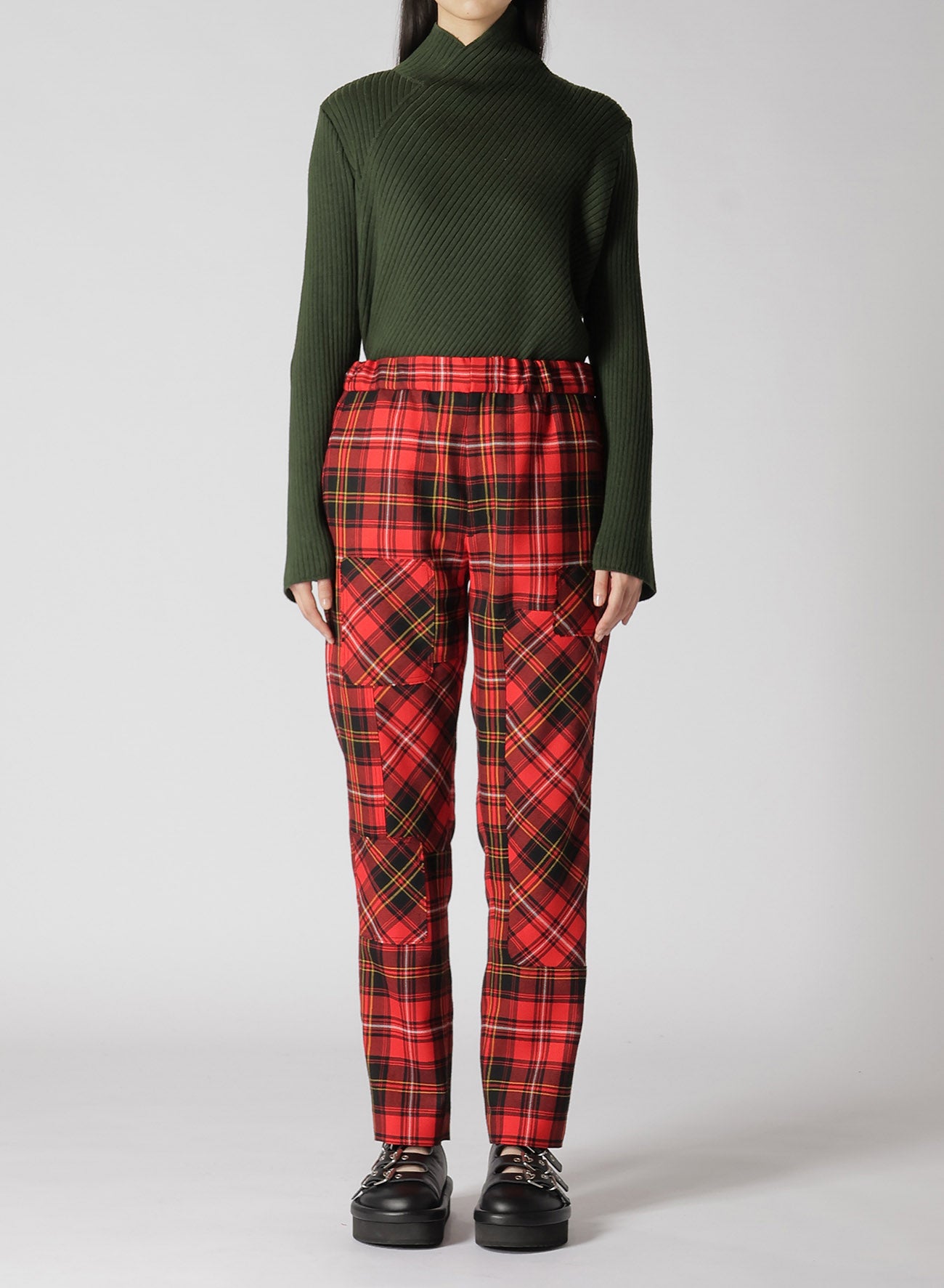 TARTAN CHECK PATCHWORK PANTS