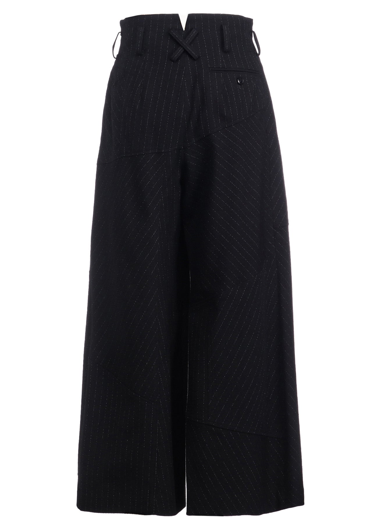 WOOL BLEND NEP STRIPE PANEL PANTS