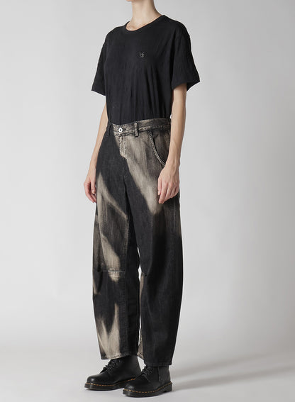 C/ SPOTTED DENIM GUSSET WIDE PANTS