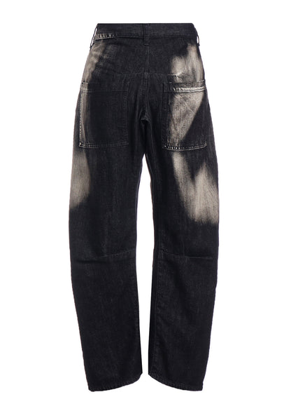 C/ SPOTTED DENIM GUSSET WIDE PANTS