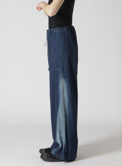 C/ SPOTTED DENIM LONG STRAIGHT PANTS