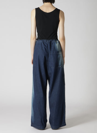 C/ SPOTTED DENIM LONG STRAIGHT PANTS