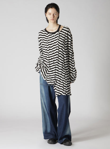 C/ SPOTTED DENIM LONG STRAIGHT PANTS