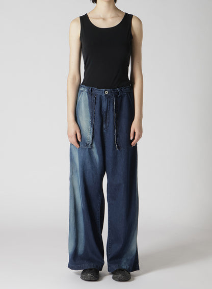 C/ SPOTTED DENIM LONG STRAIGHT PANTS