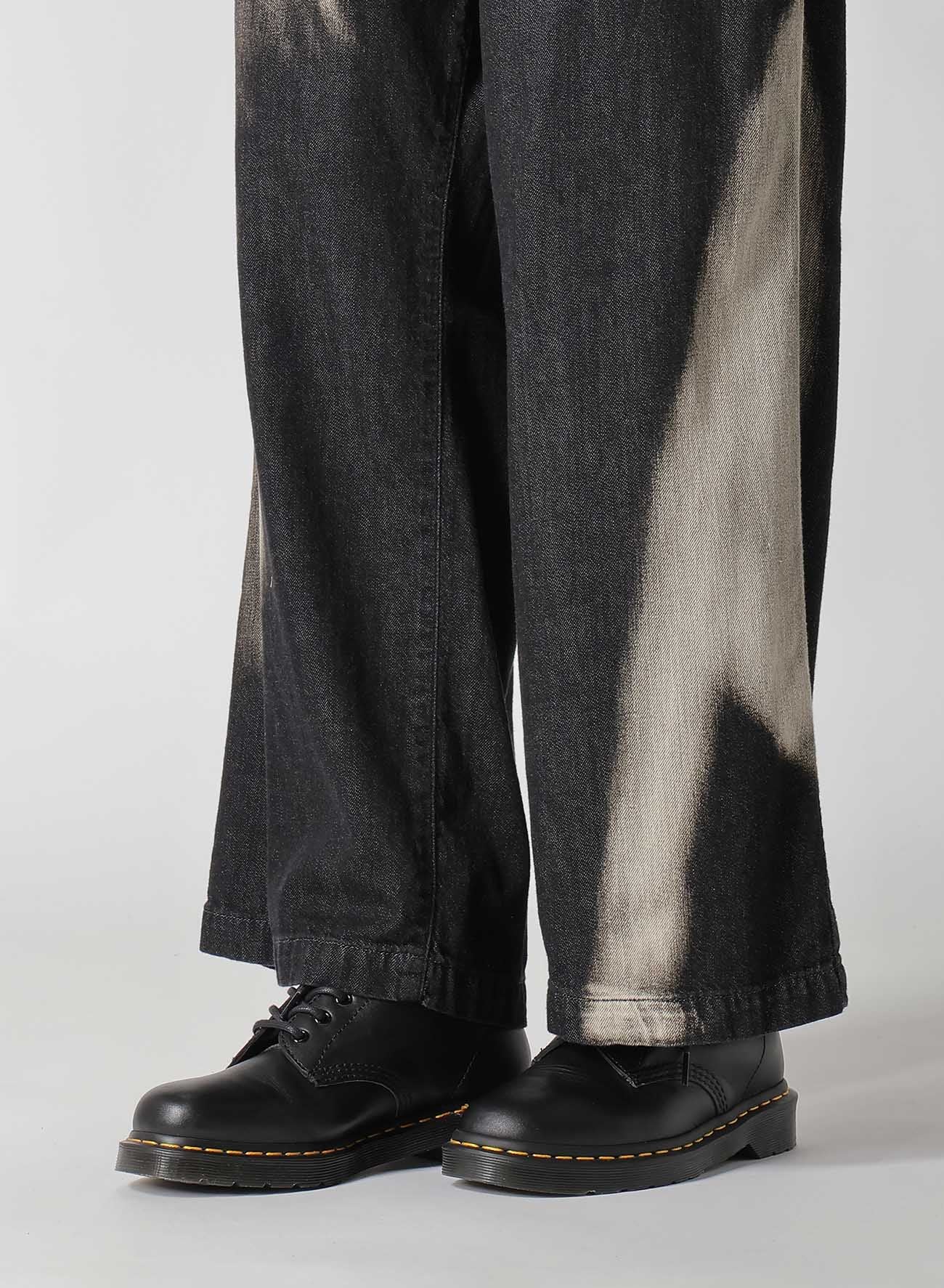 C/ SPOTTED DENIM LONG STRAIGHT PANTS