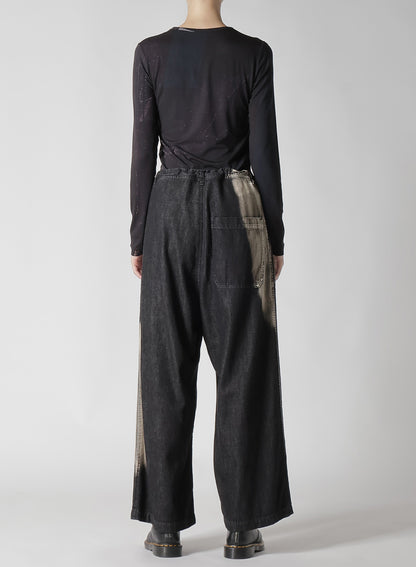 C/ SPOTTED DENIM LONG STRAIGHT PANTS