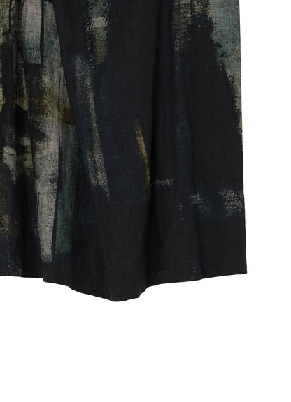 L/C DENIM CUBISM PRINT LEFT SIDE CLOTH SKIRT