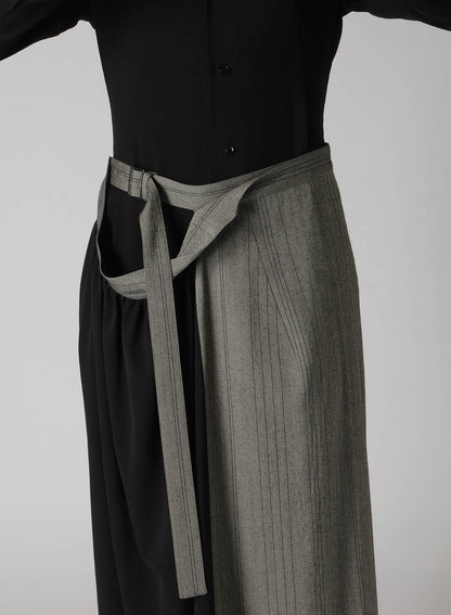 W/RY RANDOM HERRINGBONE RIGHT SIDE CLOTH SKIRT