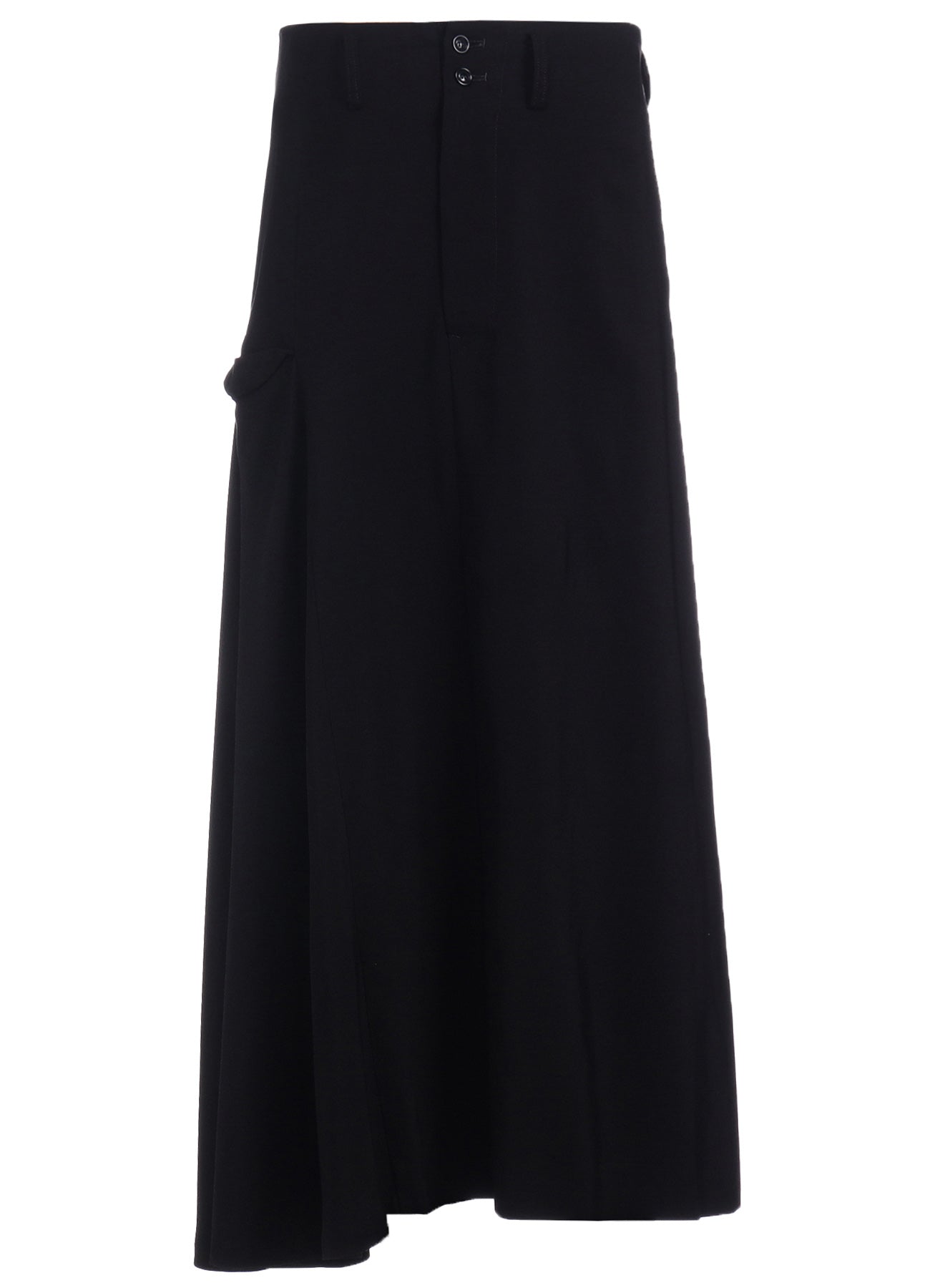 HARD TWISTED GABARDINE RIGHT SIDE FLARE SKIRT