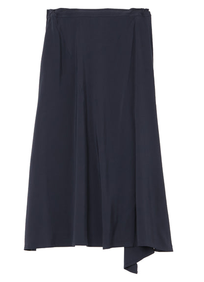 HARD TWISTED GABARDINE RIGHT SIDE SLIT FLARE SKIRT